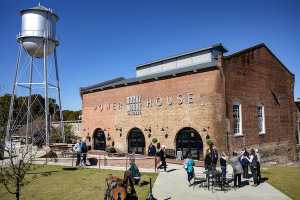 The Tar Heel Bus Tour stops off at Rocky Mount Mills in Rocky Mount, North Carolina, on October 19, 2022. (Johnny Andrews/UNC-Chapel Hill)