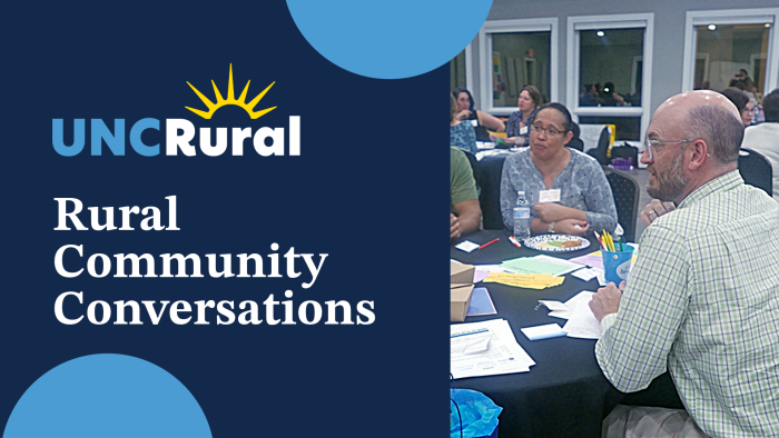 Rural Community Conversations around the table with UNC Rural's Adam